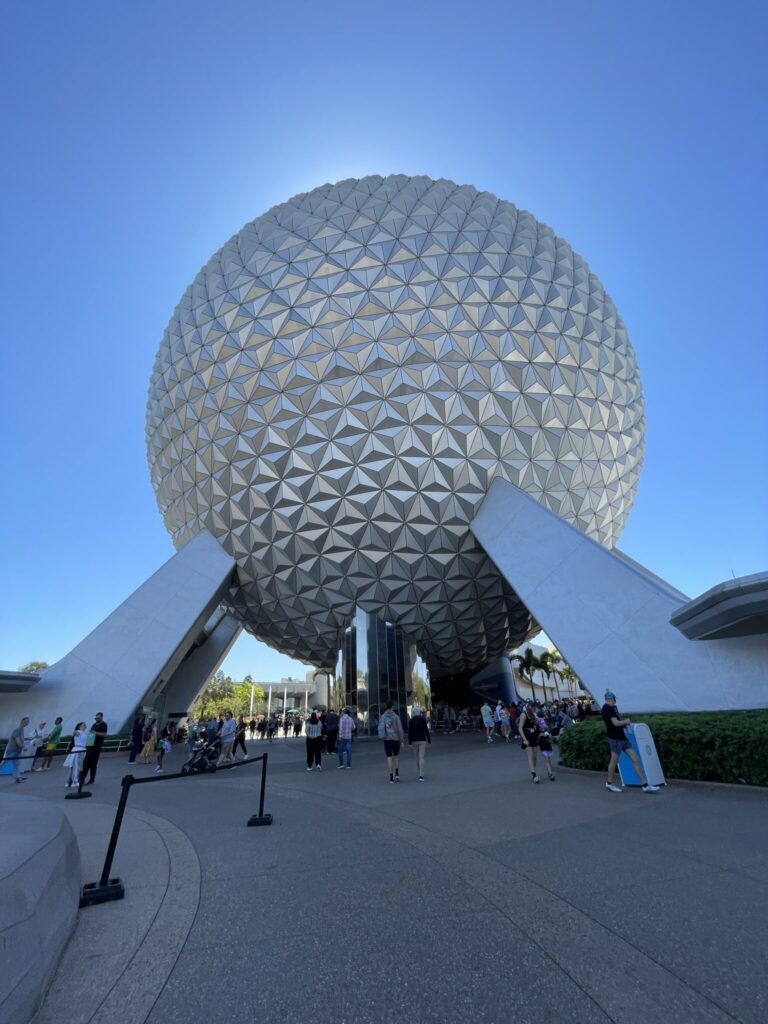 Epcot's iconic Spaceship Earth structure